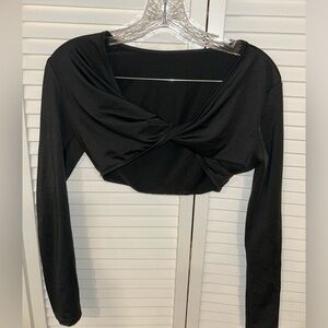 Twist Front Long Sleeve Crop Top